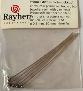 Prismenstift mit Schmuckkopf Blume, altplatin